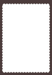 Groovy frame jagged scallop edge, frame text box or border. Curve funky y2k retro form, geometric shape, framework. Wiggle figure, rectangle