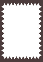 Groovy frame jagged scallop edge, frame text box or border. Curve funky y2k retro form, geometric shape, framework. Wiggle figure, rectangle