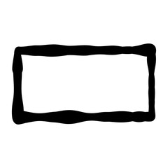 black irregularly shaped frame on a white background. with uneven edges element vector illustration. grunge style