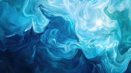 Obraz premium Blue abstract swirl pattern, fluid art background, creative design for wallpaper, textured digital artwork, ocean wave inspiration, calming hues.