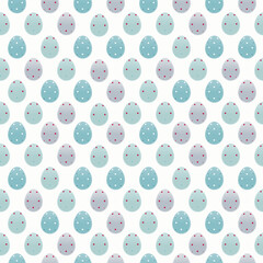 Easter Eggs Seamless Pattern in Pastel Colors, Vector Illustration for Banner, Textiles, Paper Wrap