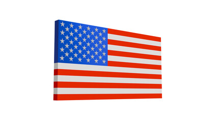 3D model of American flag on white background