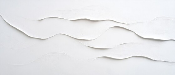 Fototapeta premium White wavy paper texture background, subtle waves, light shadows, minimalistic design, clean backdrop for art and graphic projects, smooth curves.