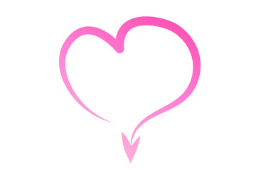 A minimalist heart shape drawn with a smooth line, pierced by an arrow, symbolizing love and passion. Ideal for romantic themes, love-related designs, or Valentine's Day graphics.