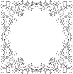 sketch vector illustration silhouette design detail frame decoration ornament decoration background classic vintage ethnic floral natural 