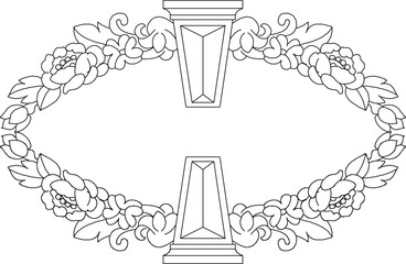 sketch vector illustration silhouette design detail icon logo decoration ornament decoration classic vintage ethnic floral natural  