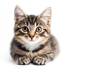 Portrait of a cat on a white background