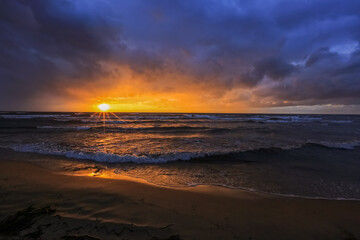 Sunset at the beach Saulkrasti, Latvia