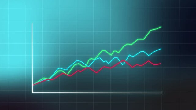 3 sources comparison Stock Market Investment, Minimal Data Visualization Line Graph, Business Growth Analytics, Stats, Financial Economics, motion graphic motion graphic on a dark classic abstract bg