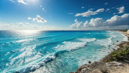 Obraz premium Stunning Blue Ocean Sky Photography: Rule of Thirds Seascape Images