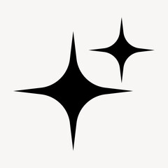 Obraz premium Minimalist black star sparkles vector