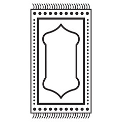 Prayer Mat Silhouette. Isolated on White Background. Vector Illustration
