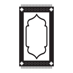 Prayer Mat Silhouette. Isolated on White Background. Vector Illustration