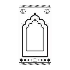 Prayer Mat Silhouette. Isolated on White Background. Vector Illustration