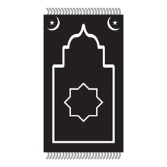 Prayer Mat Silhouette. Isolated on White Background. Vector Illustration