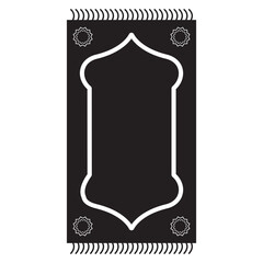 Prayer Mat Silhouette. Isolated on White Background. Vector Illustration