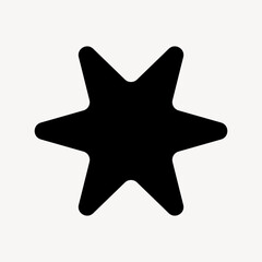 Black six-pointed star shape vector