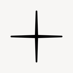 Minimalist black cross symbol vector