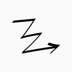 Zigzag arrow line illustration vector