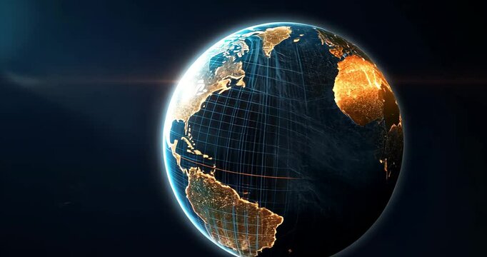 Rotating 3D Earth With Day-Night Cycle