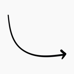 Curved black arrow illustration vector