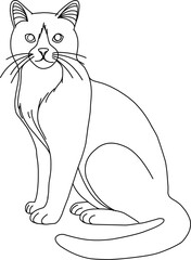 cat hand drawn for coloring page