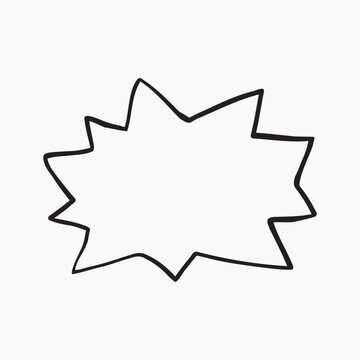 recommend clip art: Abstract starburst speech bubble outline illustration vector