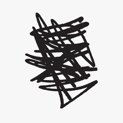 Abstract black scribble art illustration vector