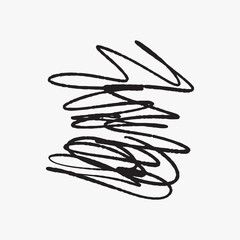 Abstract black scribble illustration vector