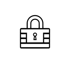 Simple black outline of a padlock on a white background, representing security, protection, and confidentiality.