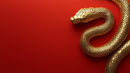 Fototapeta premium Golden Snake Design for Chinese New Year
