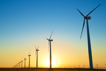 Fototapeta premium Wind turbine generators for renewable electricity production