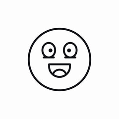 Happy emoji face icon vector sign