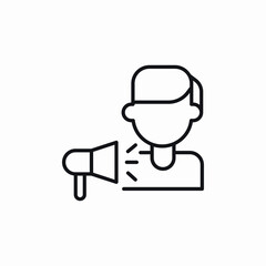 megaphone man icon vector sign