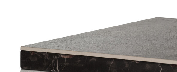 Grey marble table isolated on white. Space for design