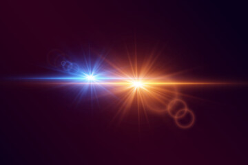 Fototapeta premium Glare of a light star and lens flare. Vector illustration EPS10
