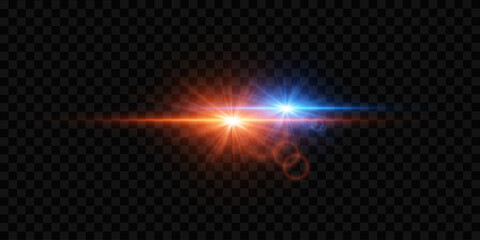 Glare of a light star and lens flare. Vector illustration EPS10