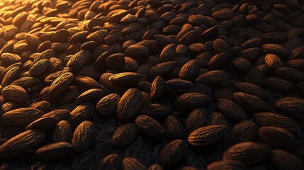 Fototapeta premium Golden Hour Almonds A Rich Harvest of Nuts