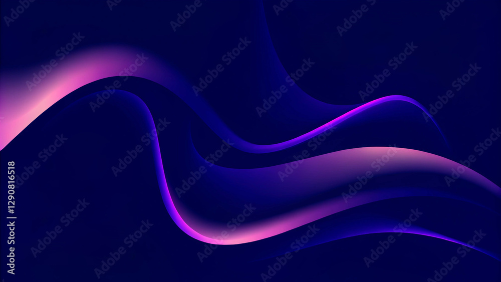 Poster abstract background with blue glowing wavy lines with technology connection concept. modern minimal 