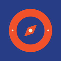 Red travel compass vector