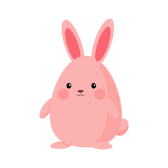 Vector Illustration of Cartoon Bunny, egg-shaped, Easter Concept