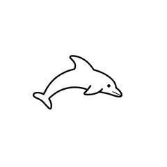 Fototapeta premium A simple, minimalist drawing of a dolphin.