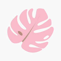 Obraz premium Monstera leaf vector pastel illustration