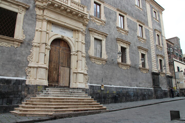 renaissance (?) hall (jesuit college) in catania in sicily in italy 