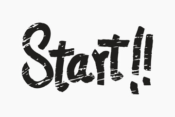 Start word, black font & typography vector