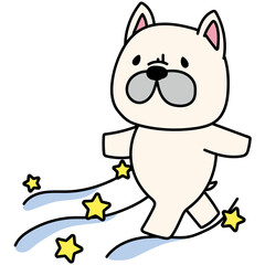 天の川を渡るフレンチブルドッグ