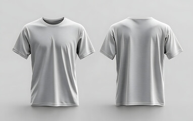 Naklejka premium 3D Gray Undershirt Mockup with Front and Back Views