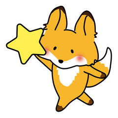 お星さまを持っているキツネ