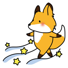 天の川を渡るキツネ