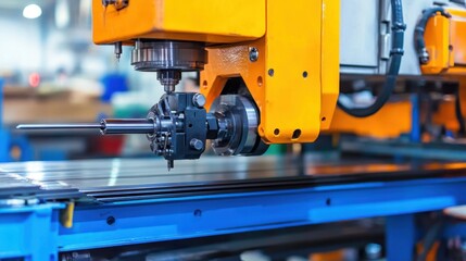 Large industrial machine pressing plastic components for mass manufacturing